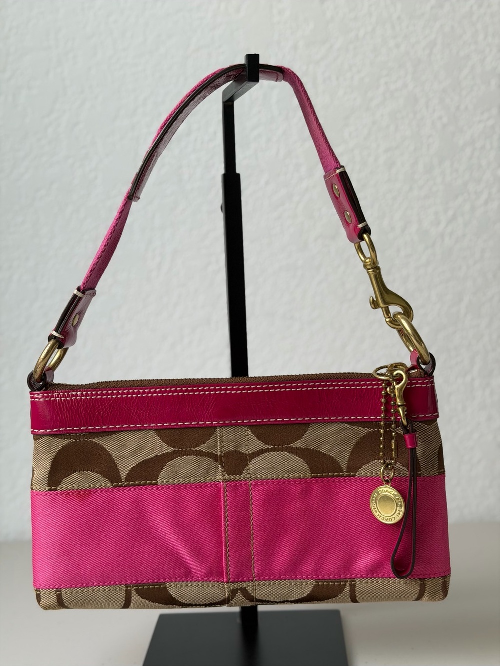 Y2K Coach Legacy Signature Pink Demi Mini Bag